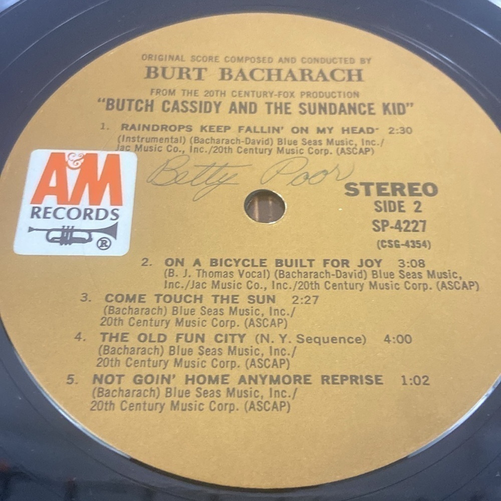 Burt Bacharach Original Score Butch Cassidy And The Sundance Kid Vinyl Record LP - Picture 7 of 15